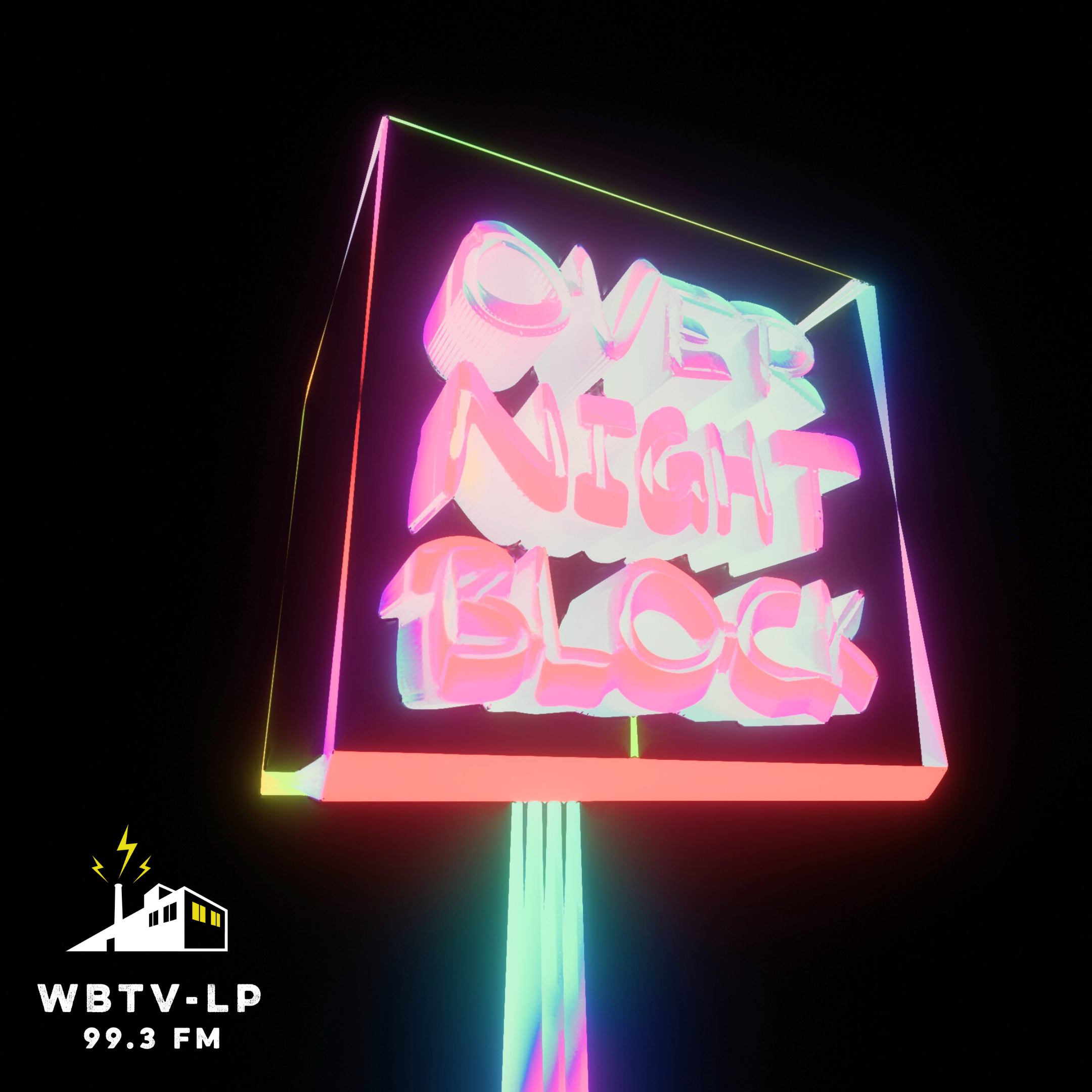 A glowing block reading "Overnight Block" with the WBTV logo